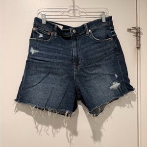 GAP Dark Blue Distressed Jean Shorts
